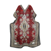 <mark>Mogul</mark> Women Maxi <mark>Kaftan</mark> Red Dashiki Print Kimono Sleeve Beach Cover up Caftan