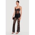 thumbnail image 2 of Women's Floral Lace Flare Leg Casual Pants, 2 of 4