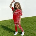 thumbnail image 4 of CCRFTGI 250&nbsp;Anniversary Usa Summer Outfits for Kids Girls Size 8 Patriotic 2 Piece Outfits America 250 Oversized T Shirts and Leggings Elastic Waist Freedom Clothing Sets Wine 2-3 Years, 4 of 5