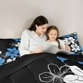thumbnail image 5 of Homewish Country Floral Full Size Comforter Sets,Ustic Flower Bedding Comforter Set,Blue White Black Bedding Sets For Men Women,Breathable Home Decor Reversible,3 Pieces, 5 of 8