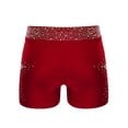 thumbnail image 4 of Hansber Kids Girls Dance Gymnastics Shorts Shiny Rhinestones Elastic Waistband Yoga Tennis Shorts Hot Pants Burgundy 10, 4 of 7