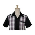 thumbnail image 4 of Men's Shirts Black Contrast Plaid Casual Shirts, 4 of 5