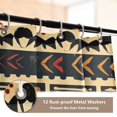 thumbnail image 3 of 4 Pcs Boho Tribal Ethnic Bathroom Shower Curtain Set with 12 Hooks Bath Mat Toilet Lid Cover, 3 of 8