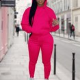 thumbnail image 1 of Chándal Con Capucha Conjunto de pantalones de chándal largos informales deportivos con cordón de manga larga para mujer Cgtredaw Rosa Roja L para Mujer, 1 of 7