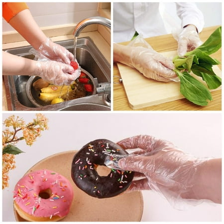 

100 Pcs Disposable Plastic Gloves Food Prep Glove Safety Gloves For Cooking Food Handling Kitchen Barbecue Cleaning