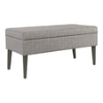 thumbnail image 1 of HomePop Banc de Rangement en Tissu Moderne avec Pieds en Bois Massif Gris, 1 of 9
