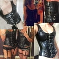 thumbnail image 5 of MISS MOLY Steampunk Punk Rock Faux Leather Buckle-up Corset Bustier Basque Top, 5 of 5