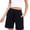 Black, variant on Fashionmille Women's Bermuda Sweat Mid Long Length With Elastic Waist Shorts