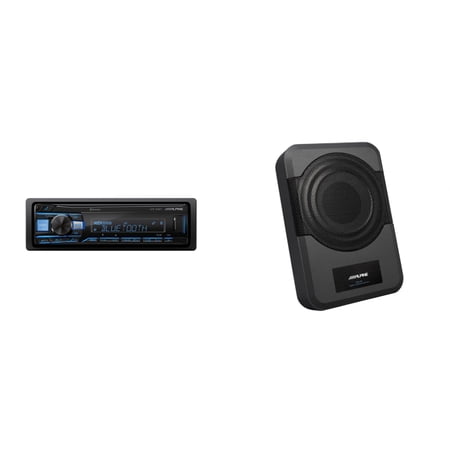 Alpine UTE-63BT Advanced Bluetooth® Multimedia Receiver w/ PWE-S8 Powered 8inch Woofer Bundle