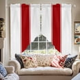 thumbnail image 4 of Swag Curtain Valances Red Stripe Swag Valances for Kitchen Windows Farmhouse Short Topper Curtains Valance Tier Pair for Kitchen Bedroom Living Room Bathroom 28"x36", 4 of 8