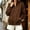 Brown, variant on IUYRTFE Women's Full-Zip Track Jacket Stand Collar Oversized Casual Side Slit Sweatshirt with Pockets