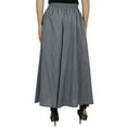 thumbnail image 2 of Bimba Women's Bohemian Style Elastic Waist Gray Long Maxi Skirt With Tassels-S, 2 of 4