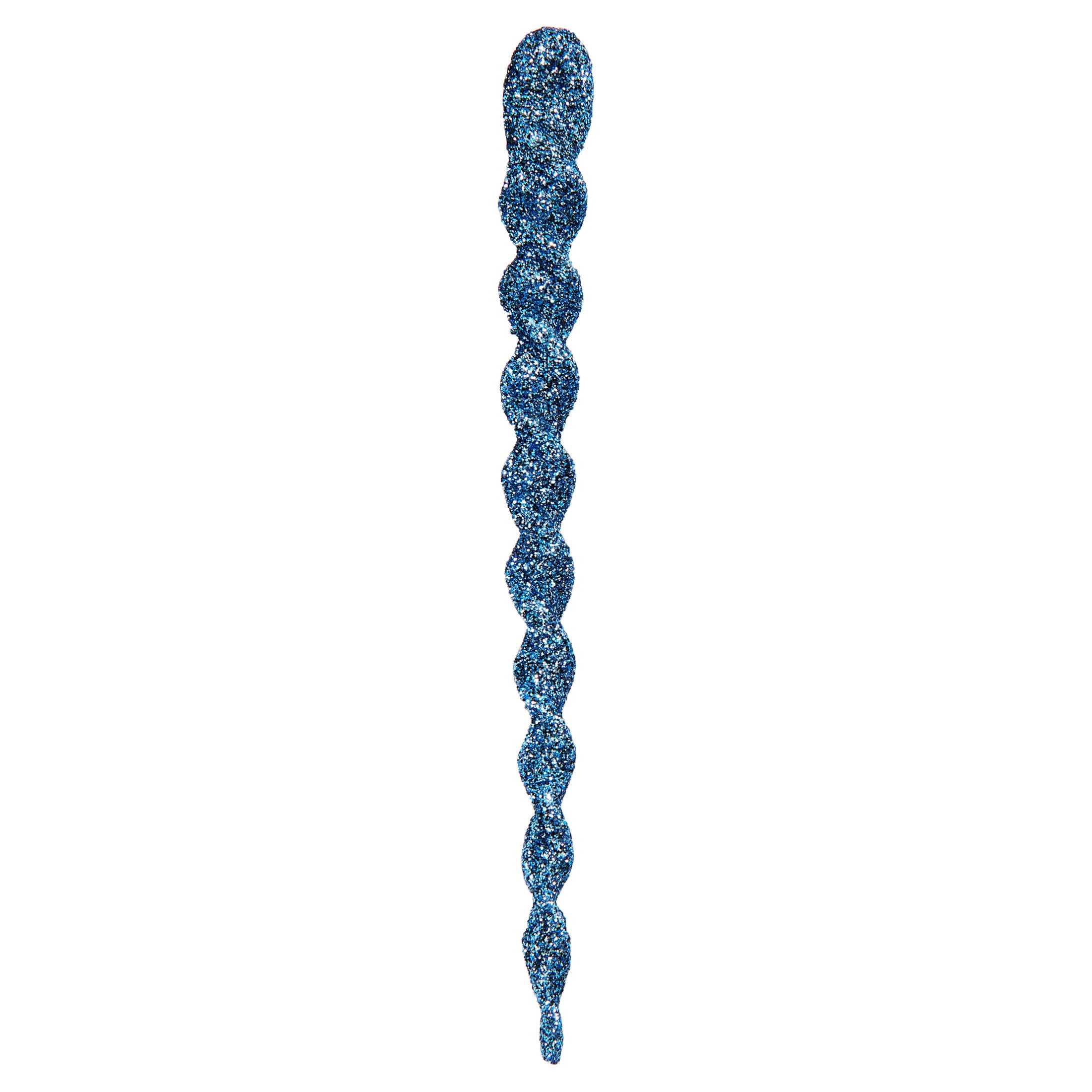24-Count Blue Glitter Icicle Christmas Ornaments, 5.3", by Holiday Time