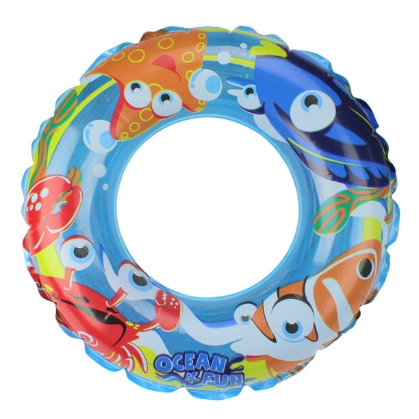 Pool Central Gonflable Bleu et Orange Enfants Piscine Anneau de Tube Intérieur Flotteur, 20 Pouces