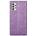 thumbnail image 4 of SaniMore Magnetic Flip Wallet Case for Samsung Galaxy A33 5G 6.4", PU Leather Ultra-Thin Glitter Cover Buil-in Card Slot & Kickstand Shockproof Protective Shell for Samsung A33 5G, Purple, 4 of 8
