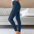 thumbnail image 2 of Diufon Womens Cotton Sweatpants Solid Color Legging Pants High Waist Button Pants with Pockets, 2 of 6