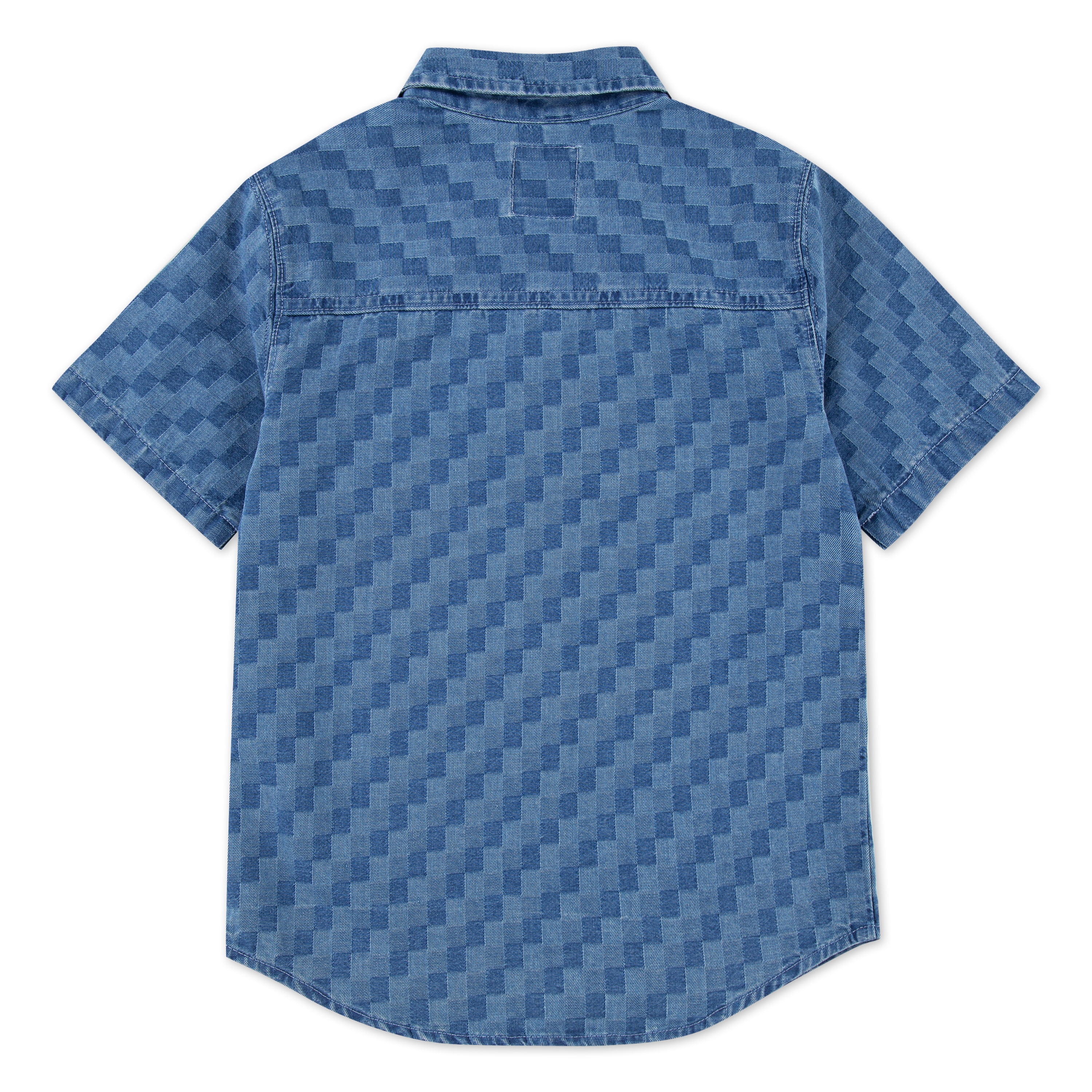 Levi's Boys' Checked Denim Button Up Shirt with Short Sleeves, Sizes 4-20