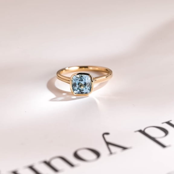 Natural Aquamarine Ring, Stone Ring, March Birthstone Ring, High quality Aquamarine Jewelry, Ocean Inspired Jewelry