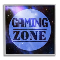 Stupell Industries Gaming Zone Pixel Sky Phrase Graphic Art Gray Framed Art Print Wall Art, Design by Marcus Prime
