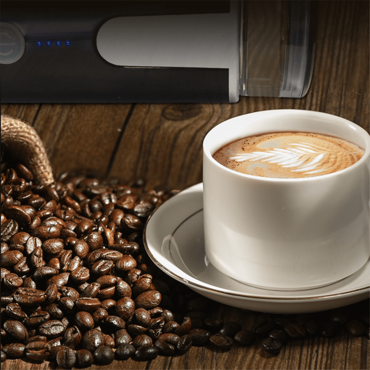 Coffeemaker Portable Coffee Maker Type C Rechargeable 2 in 1 Design 1200mAh Battery One Button for Hiking