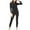 Black, variant on AherBiu Plus Size Pajamas for Women Set 2 Piece Thermal Underwear Tops Warm Pjs Pants Fleece Layer Sleepwear