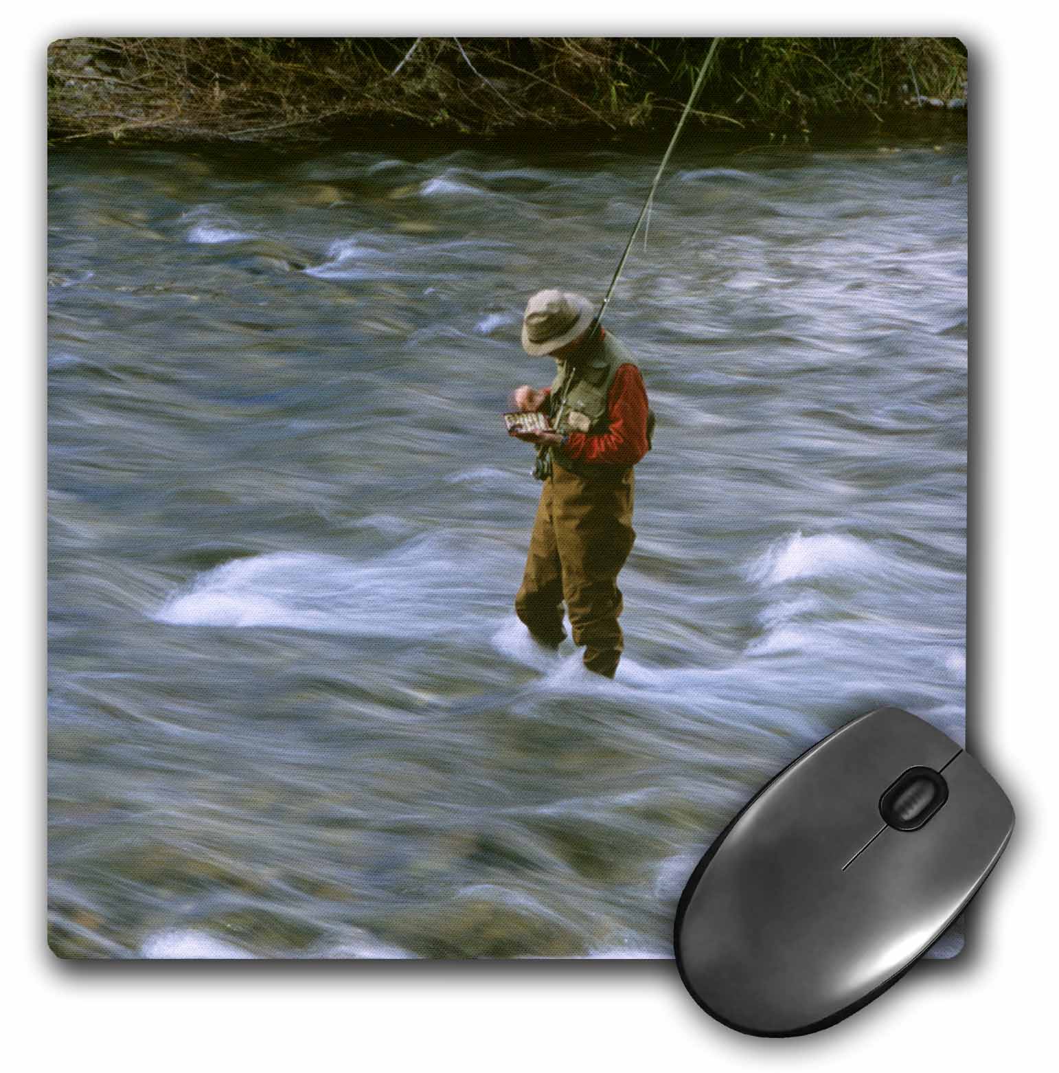 3dRose Fly fishing, Rock Creek, Missoula Montana - US27 CHA1369 - Chuck  Haney, Mouse Pad, 8 by 8 inches 