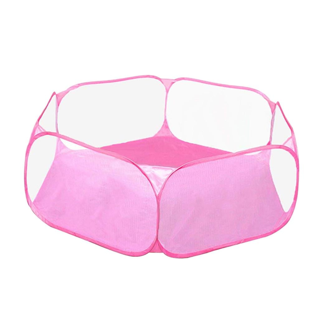 Bvdfgk Small Pet Cage Enclosure Hamster Rabbit Gerbil Squirrel Indoor/Outdoor Pink