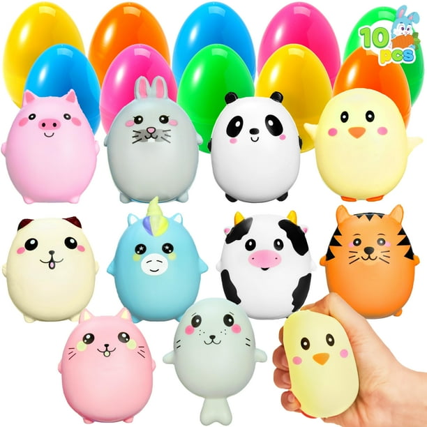 Huevos de Pascua rellenos con bonitos animales de peluche, 10 unidades JOYIN