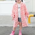 thumbnail image 4 of Kids Waterproof Raincoat Toddler Kids Boys Girls Cartoon Design Rainwear Children Raincoat with Hooded Jacket Coat Hoodies Breathable Kids Rain Jackets,Pink,L, 4 of 6