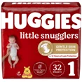 thumbnail image 2 of (2 pack) Huggies Little Snugglers Baby Diapers, Jumbo Size 1, 32 Ea.., 2 of 2