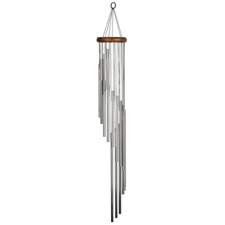 Woodstock Wind Chimes Signature Collection  Woodstock Habitats Rainfall  Large 35   Silver Wind Chime HCRSL
