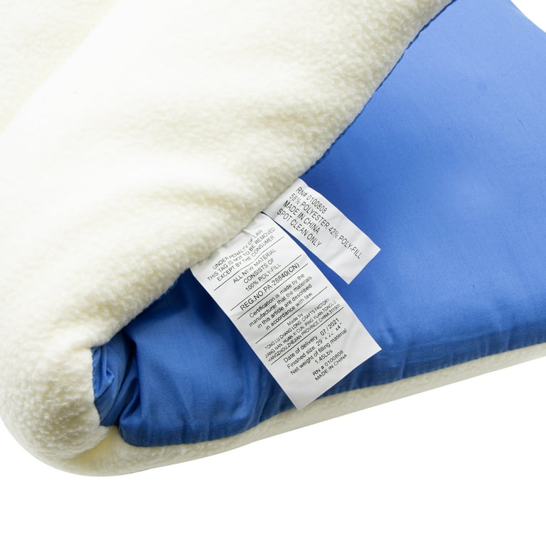 Sherpa Comfort High Back Lumbar Support Pillow in Blue and White 29 x 22 in