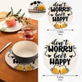 thumbnail image 3 of SKYSONIC Funny Be Happy Quotes Pot Holders Trivets, 2 Pcs Heat Resistant Trivets,Motivational Sayings Cotton Thread Weave Mats for Hot Pads Pans Pot Bowl Teapot for Kitchen Decor, 3 of 7