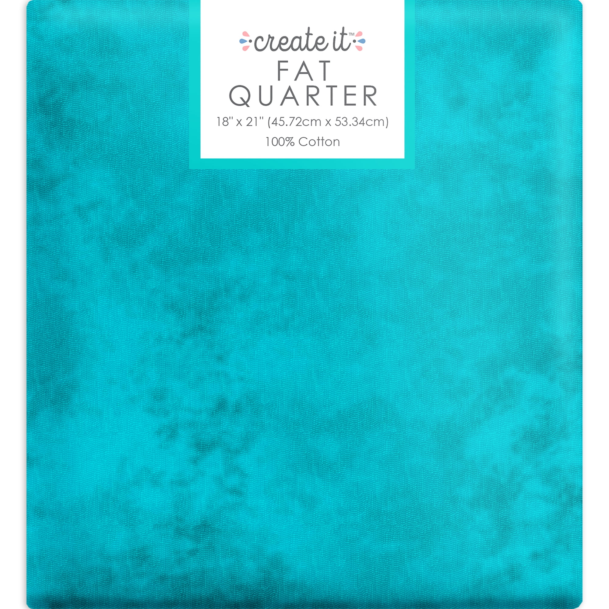 Create It 18"x21" 100% Cotton Textured Precut Sewing & Craft Fabric, Turquoise 10 Pieces