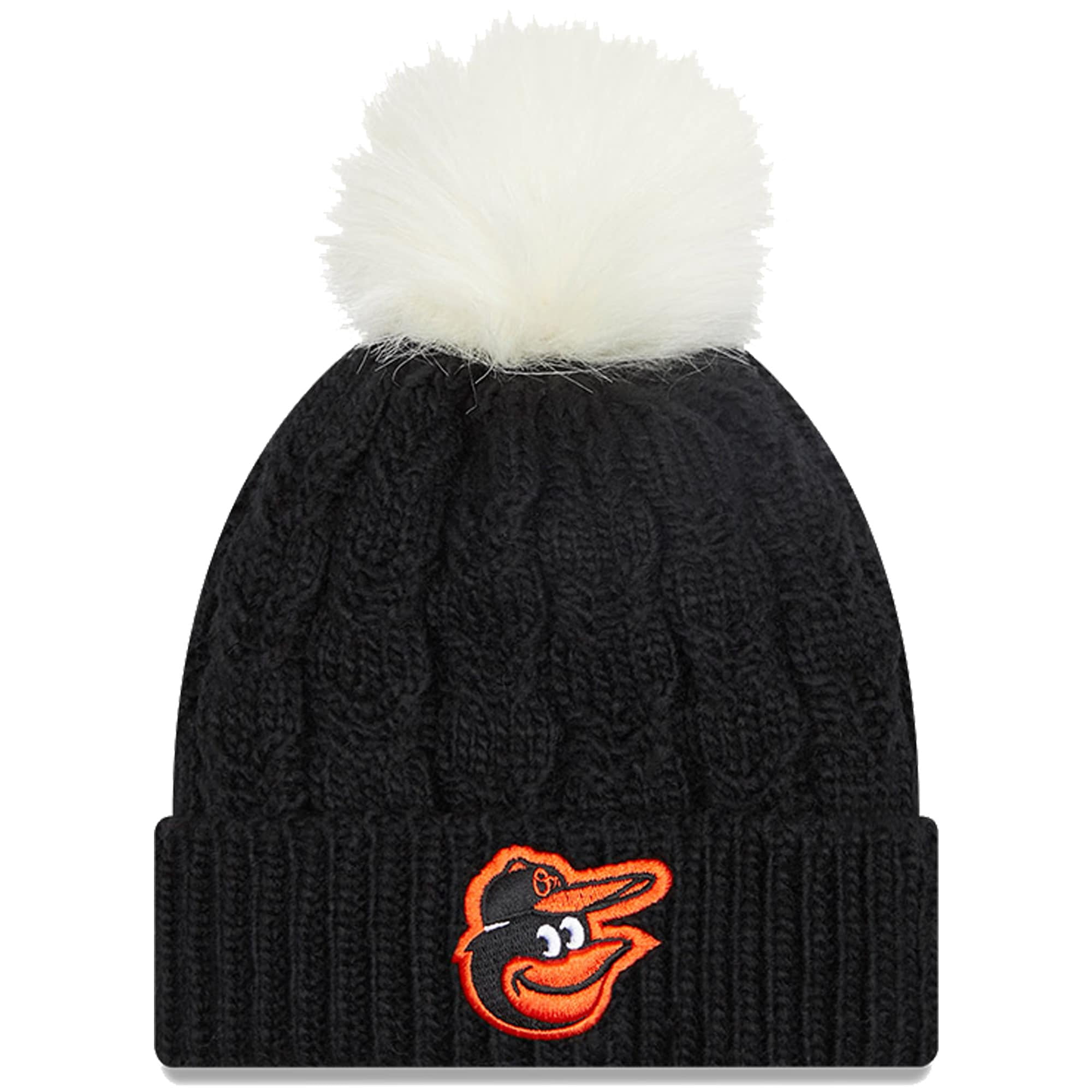 Baltimore Orioles New Era Women's Flurry Cuffed Knit Hat with Pom