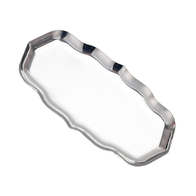 Bandeja de Almacenamiento , Bandeja Organizadora, Decoración de Encimera de Baño, de Mesa, Plato de Pastelería, Bandeja Decorativa Par , Plata Macarena Placa de bandeja decorativa