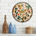 thumbnail image 3 of Yayeee Wall Clock Battery Operated 9.5" Silent Quartz Non-Ticking for Living Room Decor, Beige Retro Leaves, 3 of 8