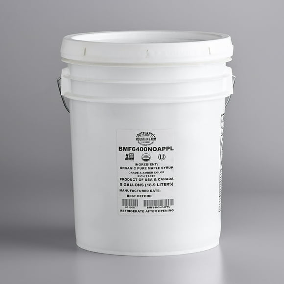 Butternut Mountain Farm 5 Gallon Organic Amber Rich Pure Grade A Vermont Maple Syrup