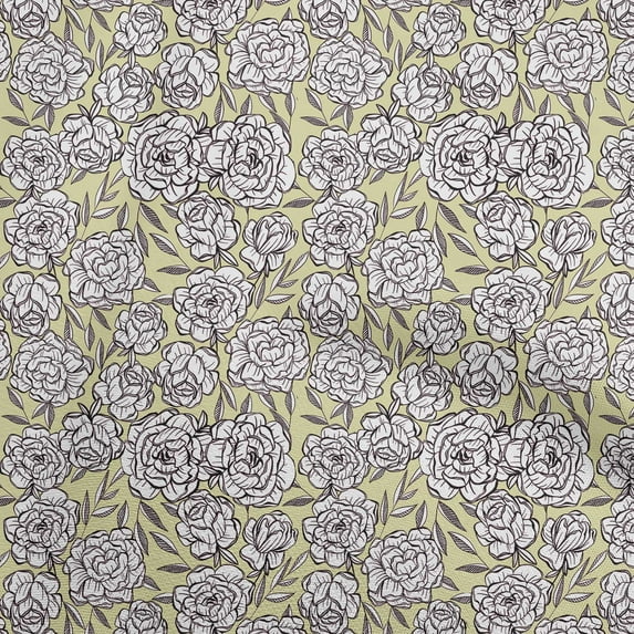 oneOone Viscose Jersey Light Green Fabric Floral Diy Clothing Quilting Fabric Print Fabric By Yard 60 Inch Wide