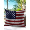 thumbnail image 6 of Outdoor Pillows Waterproof, American Flag Bedding Throw Pillows with Insert for Couch Sofa Bed, Vintage Brick Wall Star Striped Red Blue 18x18 Inch Pillowcases Decorative Patio Pillow Set of 1, 6 of 8