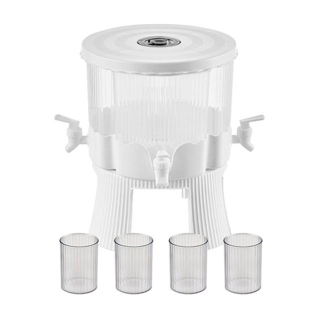 Cold Kettle With Faucet Beverage Dispenser With Spigot Ice Tea Juice Pitcher 4 Compartment Beverage Container For Kitchen