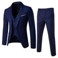 thumbnail image 6 of TiaoBug Men's Gentleman Tuxedo Suit Lapel Blazer Button Down Vest Long Pants Set, 6 of 6