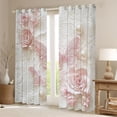 thumbnail image 2 of Erosebridal Kawaii Pink Butterfly Black Out Curtains,Romantic Flowers Curtains Pack of 2 (42x63 Each) For Girly, 2 of 7