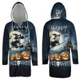 thumbnail image 3 of Happy Halloween West Highland White Terrier Witch Pumpkins Bats All Over Print 3D Hooded Duffle Toggle Coat Westie Westy Dog Lover - 13012, 3 of 6