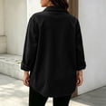 thumbnail image 4 of Maplenight Corduroy Shackets for Women Button Up Long Sleeve Oversized Loose Fit Casual Jacket Tops with Pocket, 4 of 5