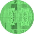 thumbnail image 1 of Ahgly Company Indoor Round Abstract Emerald Green Modern Area Rugs, 5' Round, 1 of 4