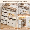 thumbnail image 5 of HiJob Twin Low Loft Bed for Kids with 5 Storage Drawers, Desk & Toy Organizer, RGB LED Lights & Under-Bed Playhouse, 13.8" Guardrail, White, 5 of 14