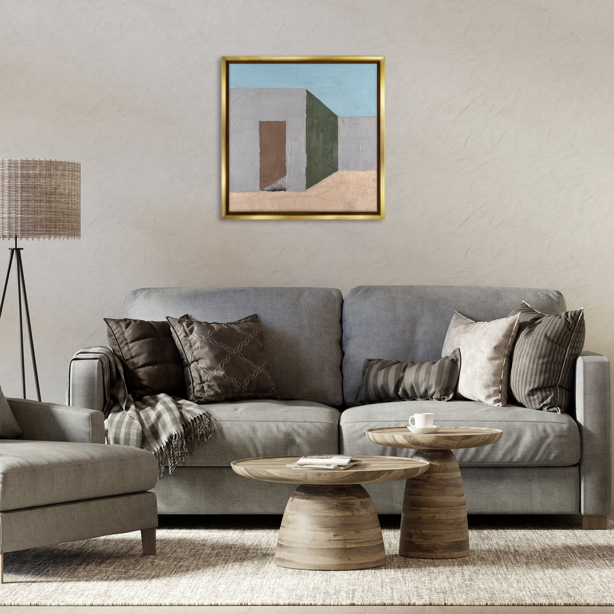 Stupell Industries Southwestern Adobe House Buildings & Architecture Painting Gold Floater Framed Canvas Art Print Wall Art, 25 x 25