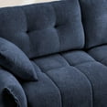 thumbnail image 6 of 3-Seater Sofa Set with 3 Ottomans & Pillows, Solid Wood Frame in Elegant Textured Chenille. Ideal for Living Rooms, Lounges, Offices (Blue), 6 of 9