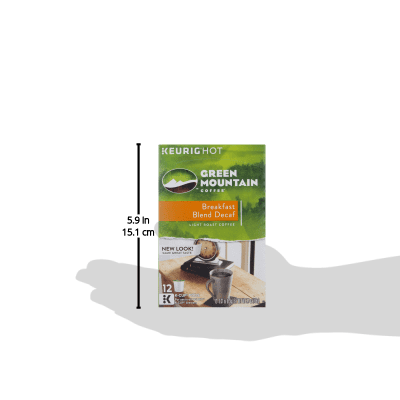 Green Mountain Coffee Decaf Single Serve Coffee for Keurig, Breakfast Blend, 12 Ct